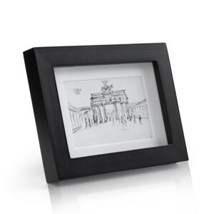 Casa Chic Brighton, ramka na zdjęcia, 10 x 15 cm, passe-partout, szkło, naturalne drewno