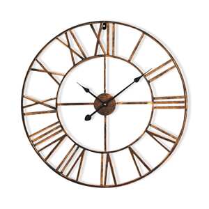 Casa Chic Zegar ścienny Queensway 60, metalowa rama, cichy, Ø 60 cm