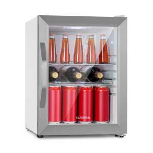 Klarstein Beersafe M Crystal White, lodówka na napoje, 33 l, 2 półki, szklane drzwi, stal nierdzewna