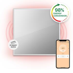 Klarstein La Palma 500 Smart, panel grzewczy na podczerwień 2 w 1, grzejnik, 60 x 60 cm, 500 W, lustrzany front