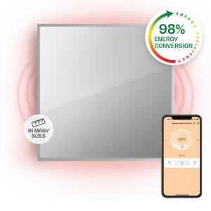Klarstein La Palma 500 Smart, panel grzewczy na podczerwień 2 w 1, grzejnik, 60 x 60 cm, 500 W, lustrzany front