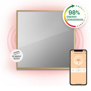 Klarstein La Palma 500 Smart, panel grzewczy na podczerwień 2 w 1, grzejnik, 60 x 60 cm, 500 W, lustrzany front