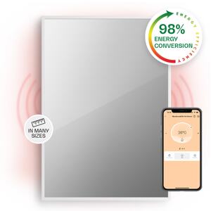 Klarstein La Palma 750 Smart, panel grzewczy na podczerwień 2 w 1, grzejnik, 85 x 60 cm, 750 W, lustrzany front