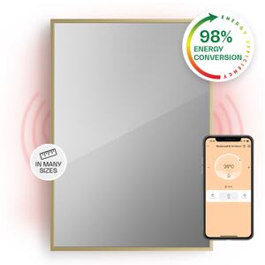 Klarstein La Palma 750 Smart, panel grzewczy na podczerwień 2 w 1, grzejnik, 85 x 60 cm, 750 W, lustrzany front