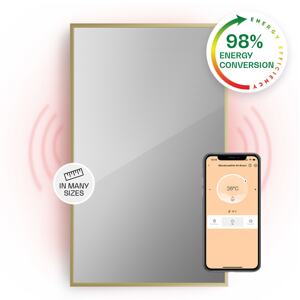 Klarstein La Palma 1000 Smart, panel grzewczy na podczerwień 2 w 1, grzejnik, 120 x 60 cm, 1000 W, lustrzany front