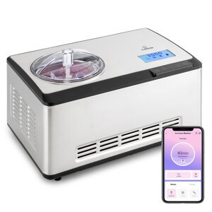 Klarstein Dolce Bacio Smart, maszynka do lodów/jogurtownica, sprężarka, 2 l, Wi-Fi, sterowanie dotykowe, stal szlachetna
