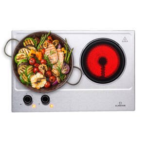 Klarstein Ramsey, przenośna kuchenka ceramiczna, 2 pola grzewcze, 2400 W, 11 poziomów mocy grzania
