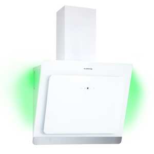 Klarstein Aurora 60, okap kuchenny przyścienny, 60 cm, 550 m³/h, skośny, oświetlenie ambientowe, klasa energetyczna A++