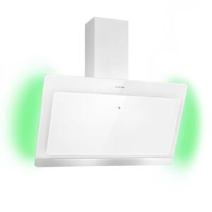 Klarstein Aurora 90, okap kuchenny przyścienny, 90 cm, 550 m³/h, skośny, oświetlenie ambientowe, klasa energetyczna A++