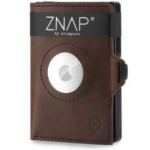 Slimpuro ZNAP Airtag, portfel, 12 kart, kieszonka na monety, 8,9 x 1,8 x 6,3 cm, ochrona RFID