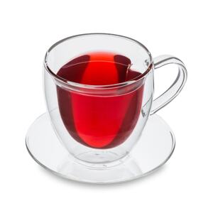 Feelino Szklanka na napoje, 350 ml, Podwójne ścianki, Wysokiej jakości szkło borokrzemowe, Unikat