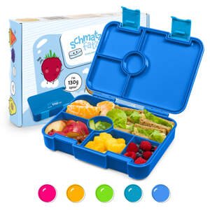 Klarstein schmatzfatz Lite, śniadaniówka, lunchbox, 6 przegródek, 20,8 x 4,5 x 15 cm, nie zawiera BPA, Tritan