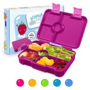 Klarstein schmatzfatz Lite, śniadaniówka, lunchbox, 6 przegródek, 20,8 x 4,5 x 15 cm, nie zawiera BPA, Tritan
