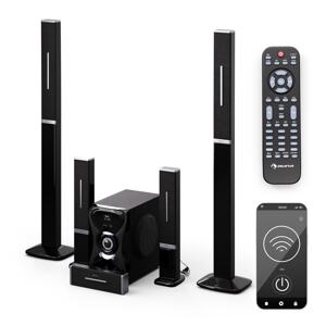 Auna Areal 825 5.1, bezprzewodowy system audio, Bluetooth, 120 W, z funkcją karaoke, bezprzewodowe głośniki tylne