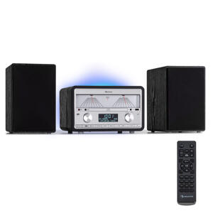 Auna Elton, wieża stereo, CD/BT/MP3/radio DAB+/FM, VU-metr, nastrojowe podświetlenie