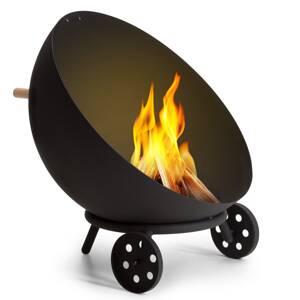 Blumfeldt Fireball Egon, palenisko ogrodowe, Ø 66 cm, stal, ruszt grillowy, pokrowiec przeciwdeszczowy