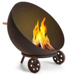 Blumfeldt Fireball Egon, palenisko ogrodowe, Ø 66 cm, stal, ruszt grillowy, pokrowiec przeciwdeszczowy