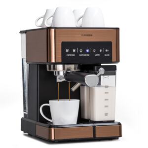 Klarstein Arabica Comfort, ekspres do kawy kolbowy, 1350 W, 20 Bar, 1,8 l, dotykowy panel sterowania, stal szlachetna