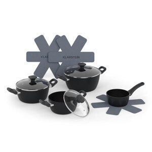 Klarstein Noto Endurance, zestaw garnków z kutego aluminium, 4 rozmiary, indukcja, nieprzywierająca powłoka PTFE