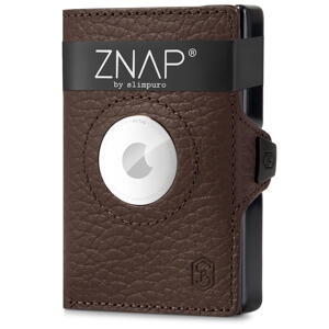 Slimpuro ZNAP Airtag, portfel na 12 kart, kieszonka na monety, 8,9 x 1,8 x 6,3 cm (szer x wys. x gł.), ochrona RFID
