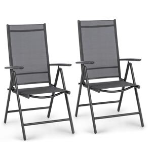 Blumfeldt London Lite, 2-częściowy zestaw krzeseł ogrodowych, fotele ogrodowe, 59,5 x 107 x 68 cm, ComfortMesh, aluminium