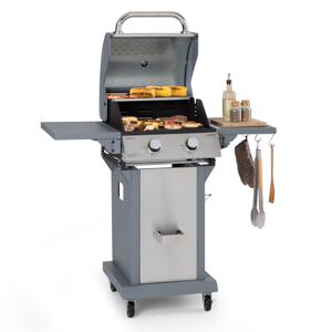 Klarstein Lucifer 2, grill gazowy, palniki 2 x 3,6 kW, 45 x 45 cm, przenośny, stal nierdzewna