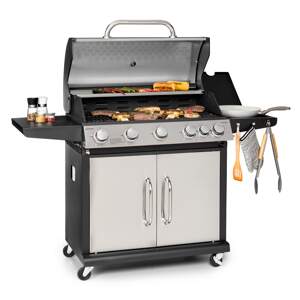 Klarstein Tomahawk 5.1, grill gazowy, 5 palników o mocy 3,6 kW + boczny palnik o mocy 2,7 kW, 80 x 43,5 cm, stal nierdzewna