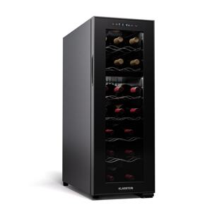 Klarstein Shiraz 18 Duo, chłodziarka do wina, 2 strefy, 53 l, 18 butelek, 5-18°C, dotykowy panel sterowania