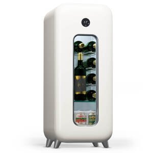 Klarstein Shirley 15 Uno, chłodziarka do wina, 48 l, 15 butelek, 5-20°C, dotykowy panel sterowania, styl retro