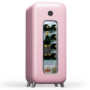 Klarstein Shirley 15 Uno, chłodziarka do wina, 48 l, 15 butelek, 5-20°C, dotykowy panel sterowania, styl retro