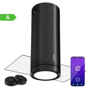 Klarstein Beretta Premium Smart, okap kuchenny wyspowy, 544 m³/h, aplikacja, wyciąg/pochłaniacz, LED, filtr węglowy