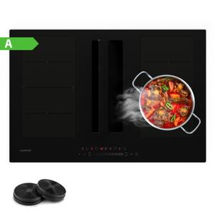 Klarstein Chef-Fusion Down Air System, płyta indukcyjna + okap blatowy, 77 cm, 600 m³/h, klasa energetyczna A