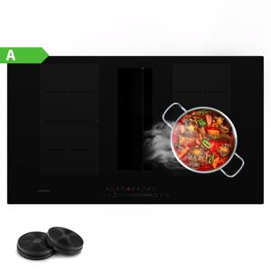 Klarstein Chef-Fusion Down Air System, płyta indukcyjna + okap blatowy, 90 cm, 600 m³/h, klasa energetyczna A+