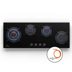 Klarstein Goldflame 4 Slim, płyta gazowa, 4-palnikowa, samowystarczalna, gaz ziemny/propan, stal nierdzewna