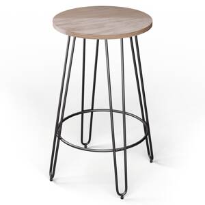 Blumfeldt Hamilton, stolik bistro, Ø 60 cm, drewno, stalowa rama