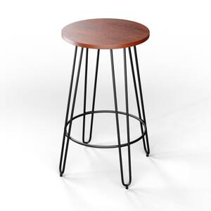 Blumfeldt Hamilton, stolik bistro, Ø 60 cm, drewno, stalowa rama