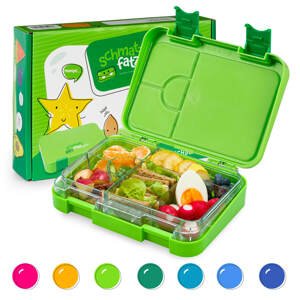 Klarstein schmatzfatz junior, śniadaniówka, lunchbox, pojemnik na lunch, 6 przegródek, 21,3 x 15 x 4,5 cm, nie zawiera BPA