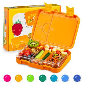 Klarstein schmatzfatz junior, śniadaniówka, lunchbox, pojemnik na lunch, 6 przegródek, 21,3 x 15 x 4,5 cm, nie zawiera BPA