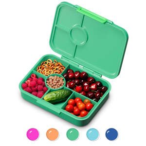 Klarstein schmatzfatz Lite, śniadaniówka, lunchbox, 6 przegródek, 20,8 x 4,5 x 15 cm, nie zawiera BPA, Tritan