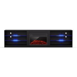 Blumfeldt Perth Medium, niska szafka pod telewizor, szafka RTV, kominek elektryczny, 160 x 40 x 30 cm, LED