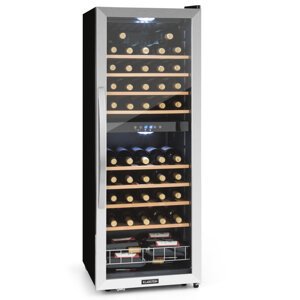 Klarstein Vinamour 54D, chłodziarka do wina, 2 strefy, 148 l, 54 butelek, stal nierdzewna