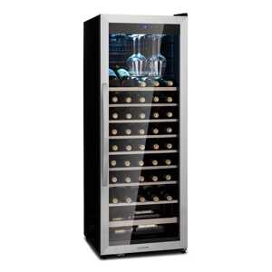 Klarstein Vinamour 46 Uno, chłodziarka do wina, 1 strefa, 155 l, 46 butelek, 4-18°C, stal nierdzewna
