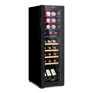 Klarstein Bovella 27 Duo+, chłodziarka do wina, dwustrefowa, 74 l, 27 butelek, szklane drzwi