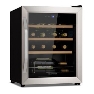 Klarstein Vinamour 16 Uno, chłodziarka do wina, 42 l, 16 butelek, 4-18°C, 41 dB, szkło