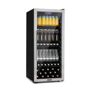 Klarstein Beersafe 7XL, lodówka na napoje, 242 l, 5 półek, panoramiczne szklane drzwi, stal nierdzewna