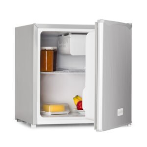 Klarstein 50L1-SG, mini lodówka z zamrażalnikiem, 46 l, stal nierdzewna, klasa energetyczna F