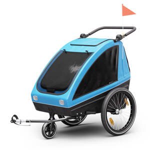 KLARFIT GoKiddo, przyczepka rowerowa, składana, zintegrowane hamulce, rośnie z dzieckiem, dla 2 dzieci