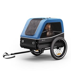 KLARFIT Goldie S, przyczepka rowerowa dla psa, 130 l, dla małych/średnich ras, siatka poliestrowa, osłony okienne