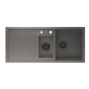 Klarstein TitanSteel zlewozmywak kuchenny z ociekaczem, 100 x 45 cm, 2 komory, nierdzewny, żaroodporny