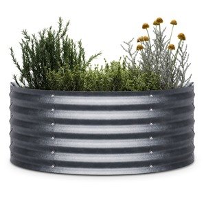 Blumfeldt High Grow Half Circle, podniesiona grządka, 105x43x60 cm, falista blacha stalowa, łatwy montaż, odporna na rdzę i mróz